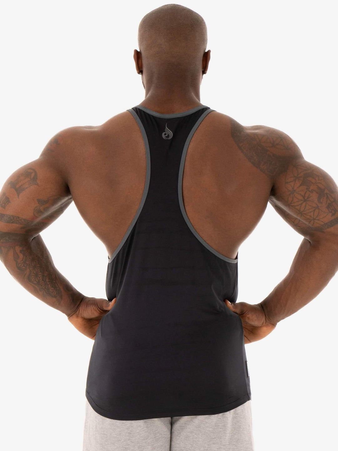 ryderwear black stringer mens gym wear