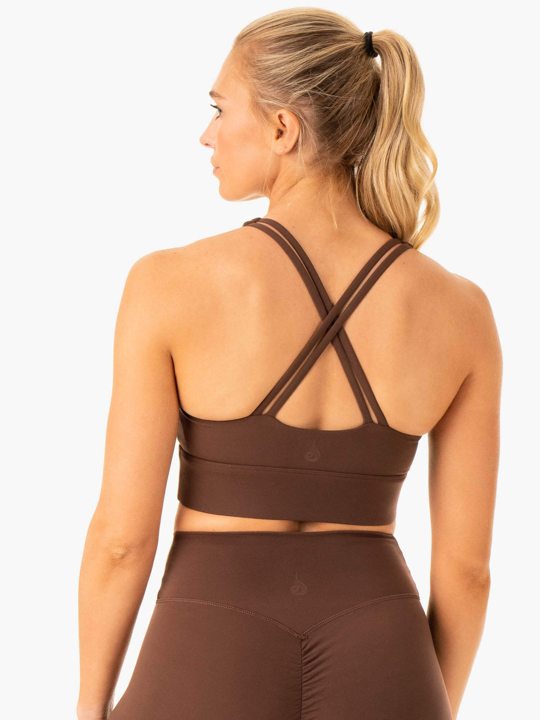 Flow Square Neck Sports Bra - Chocolate Clothing Ryderwear