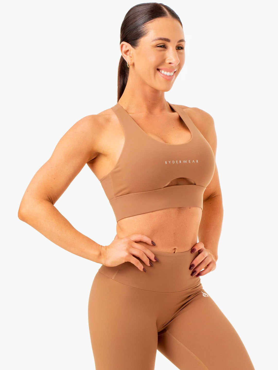 Focus Contour Sports Bra - Mocha Clothing Ryderwear
