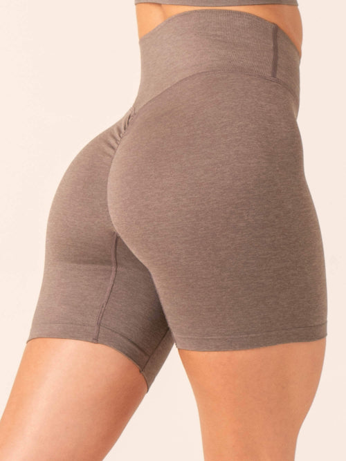 Focus Scrunch Seamless Shorts Taupe Marl