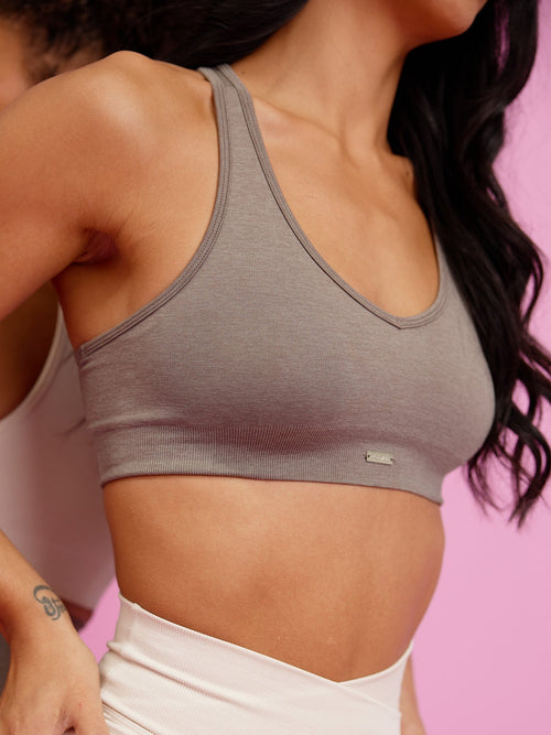 Focus Seamless Sports Bra Taupe Marl