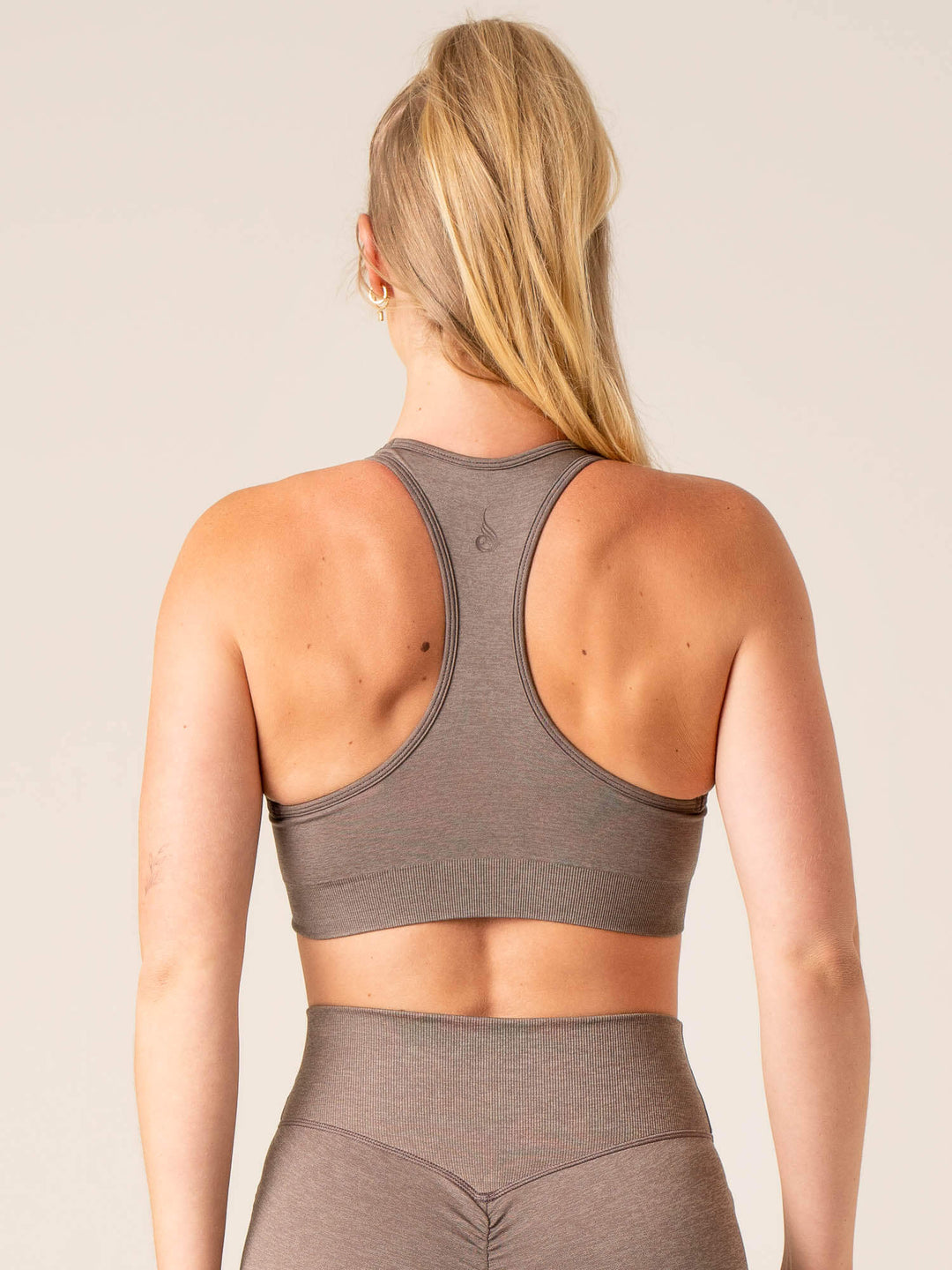 Focus Seamless Sports Bra - Taupe Marl Clothing Ryderwear