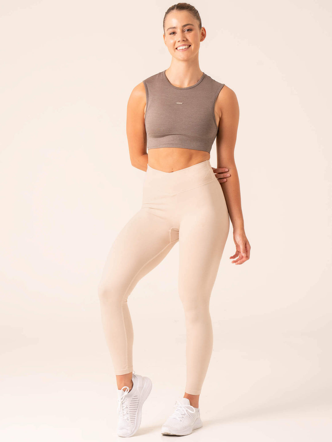 Focus Seamless Tank - Taupe Marl Clothing Ryderwear