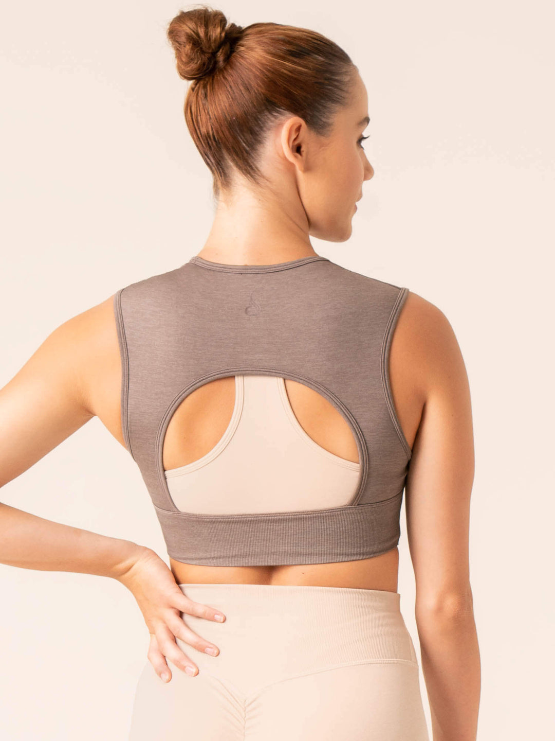 Focus Seamless Tank - Taupe Marl Clothing Ryderwear