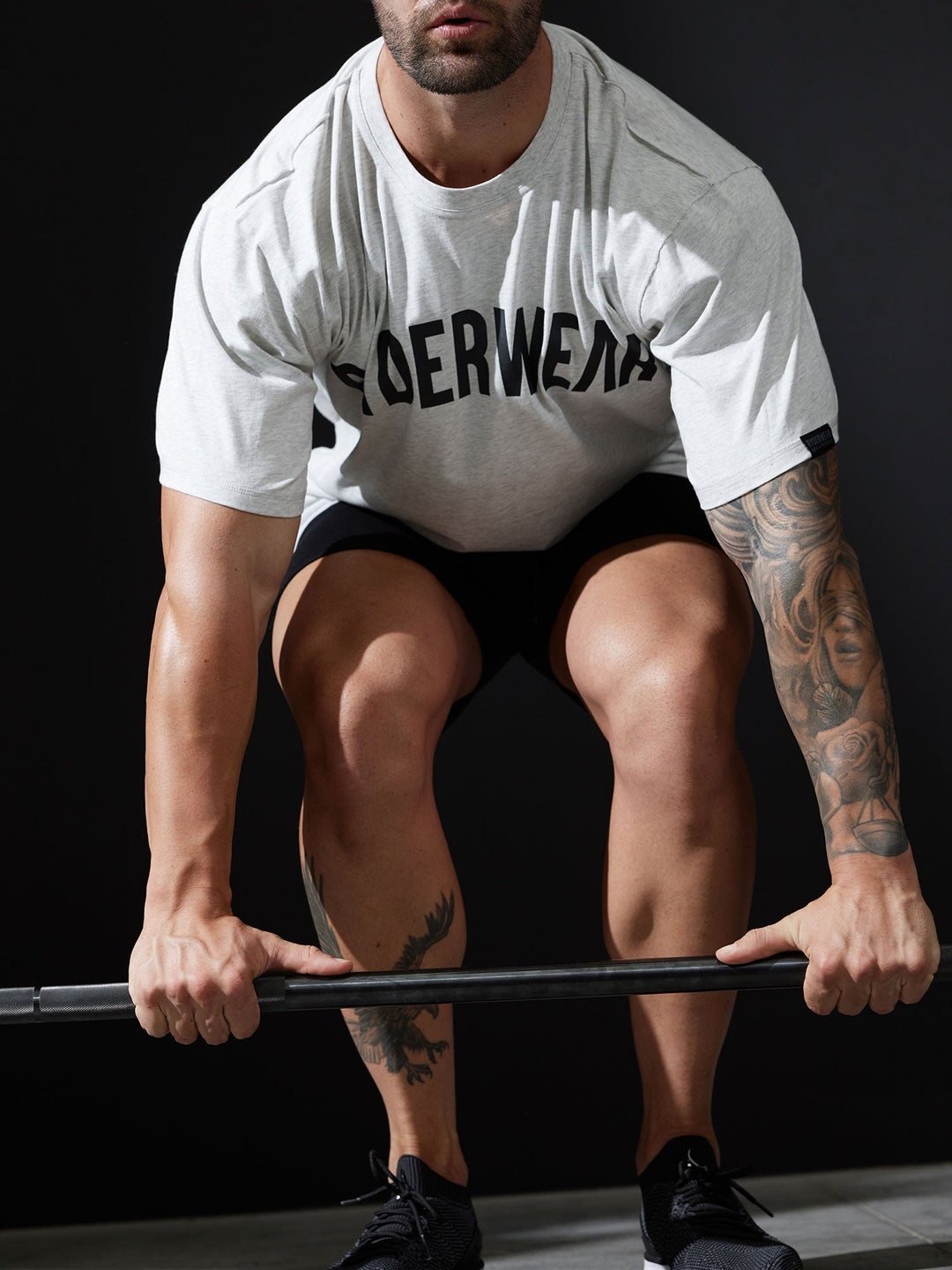 Force Oversized T-Shirt - Chalk Grey Marl Clothing Ryderwear