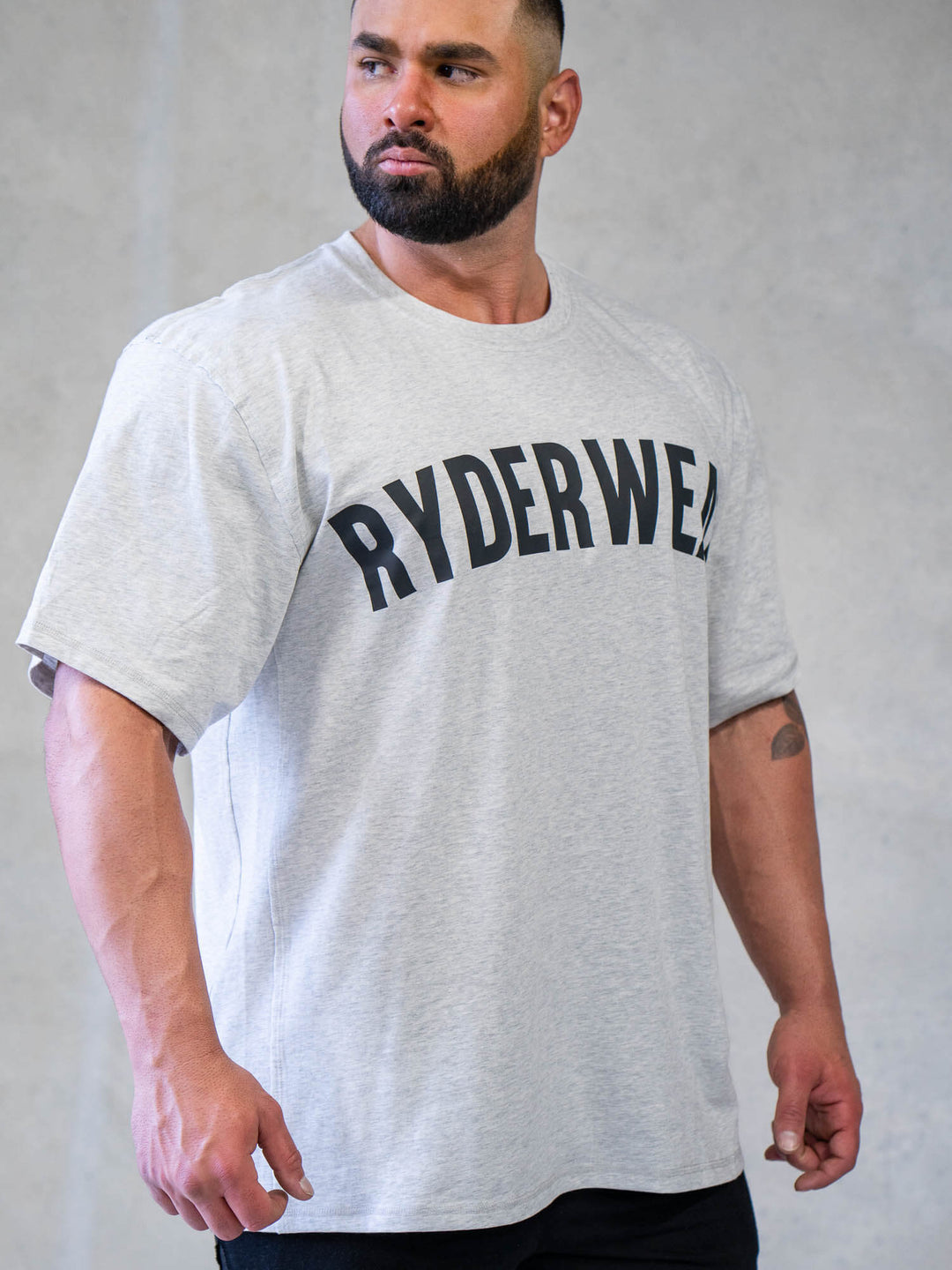 Force Oversized T-Shirt - Chalk Grey Marl Clothing Ryderwear