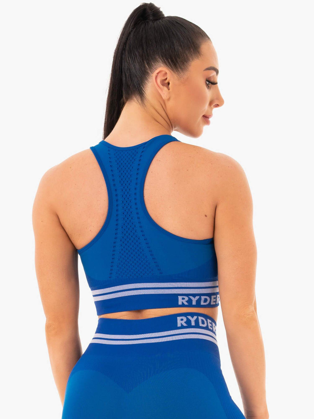 Freestyle Seamless Longline Sports Bra - Blue Clothing Ryderwear