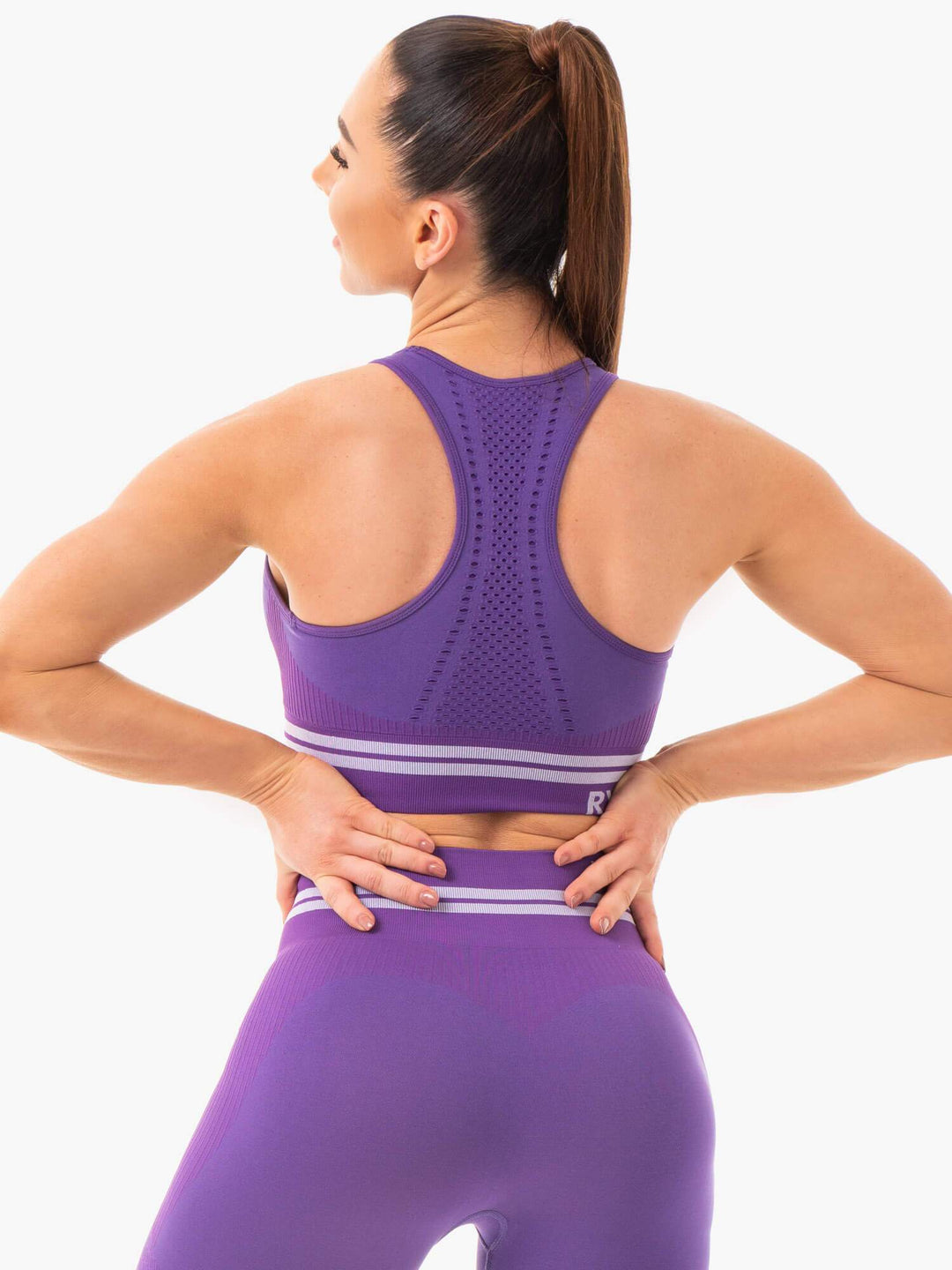 Freestyle Seamless Longline Sports Bra - Purple Clothing Ryderwear