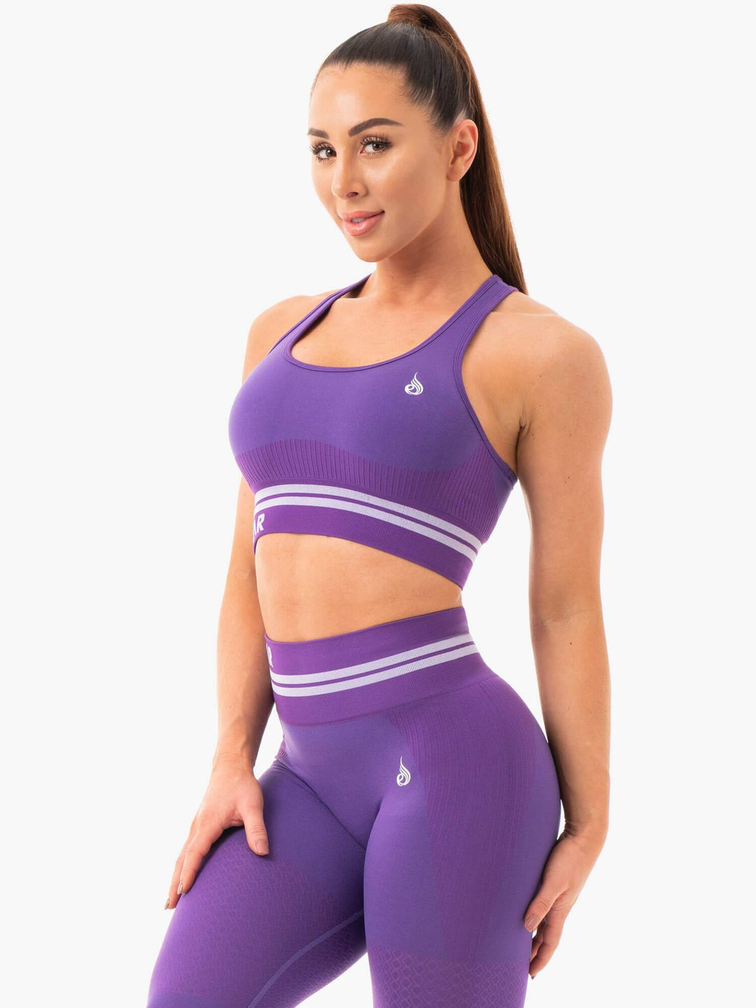 Freestyle Seamless Longline Sports Bra - Purple Clothing Ryderwear