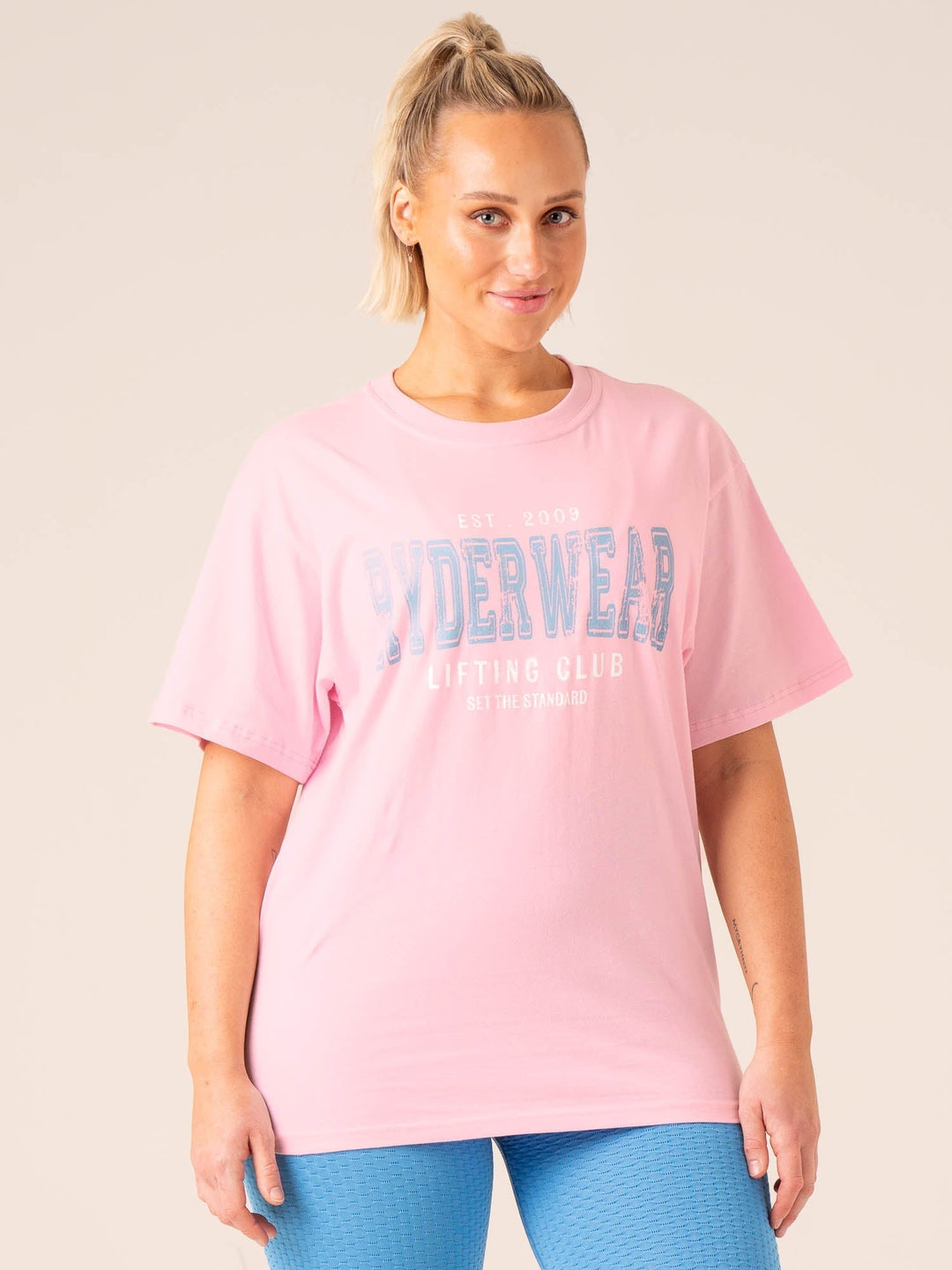 Grit Oversized T-Shirt - Pink Clothing Ryderwear