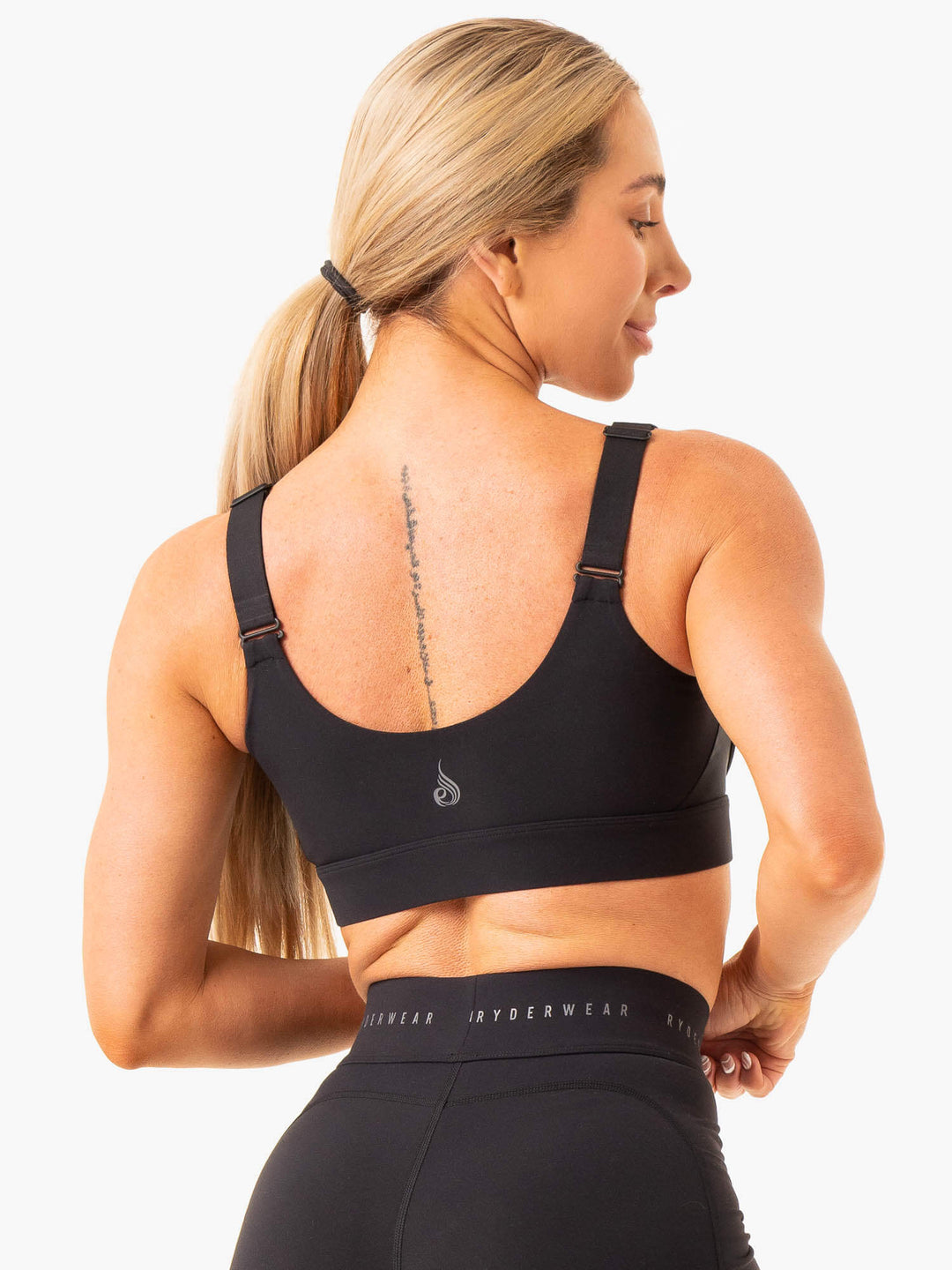 Heighten High Impact Sports Bra - Black Clothing Ryderwear