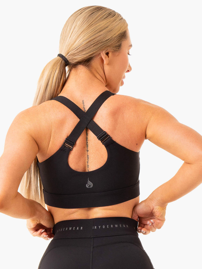 Elation adjustable sports bra - black – Blockout Clothing