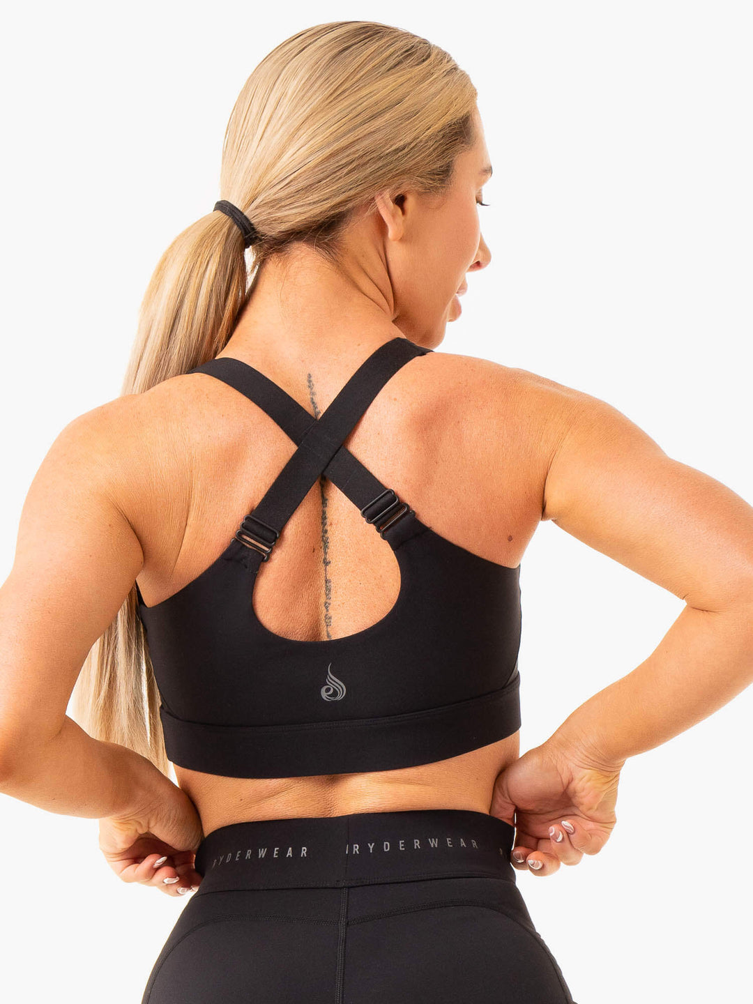 Heighten High Impact Sports Bra - Black Clothing Ryderwear