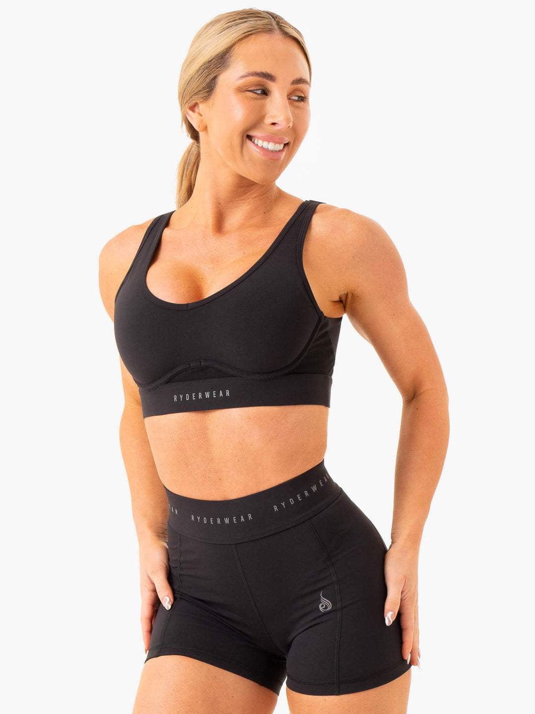 Heighten High Impact Sports Bra - Black Clothing Ryderwear