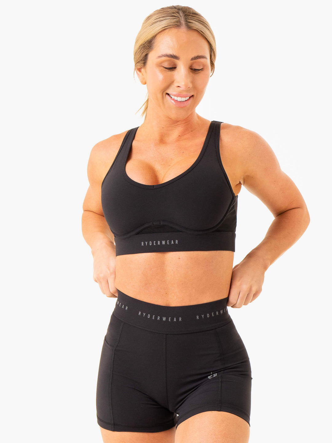 Heighten High Impact Sports Bra - Black Clothing Ryderwear