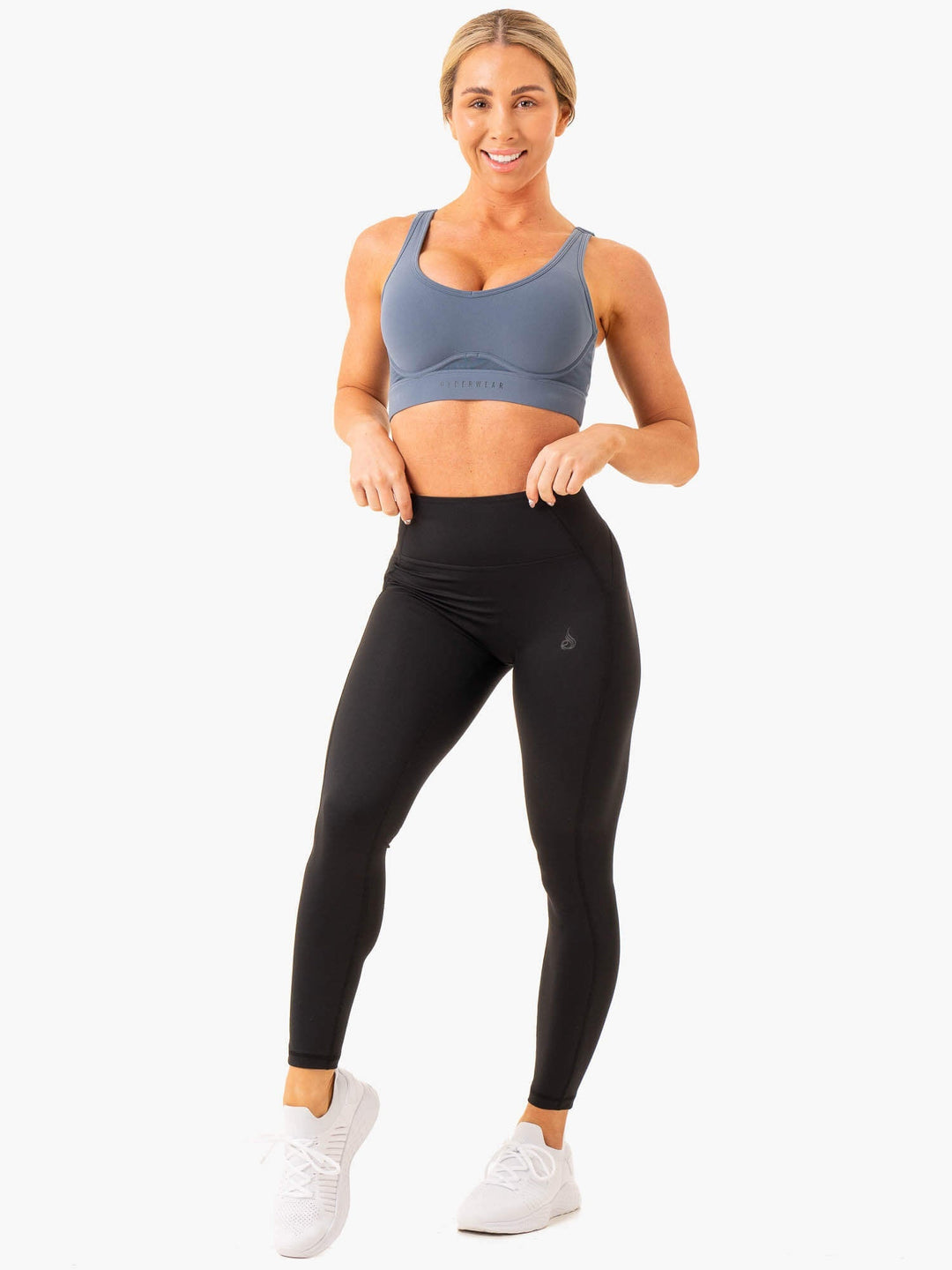 Heighten High Impact Sports Bra - Steel Blue Clothing Ryderwear