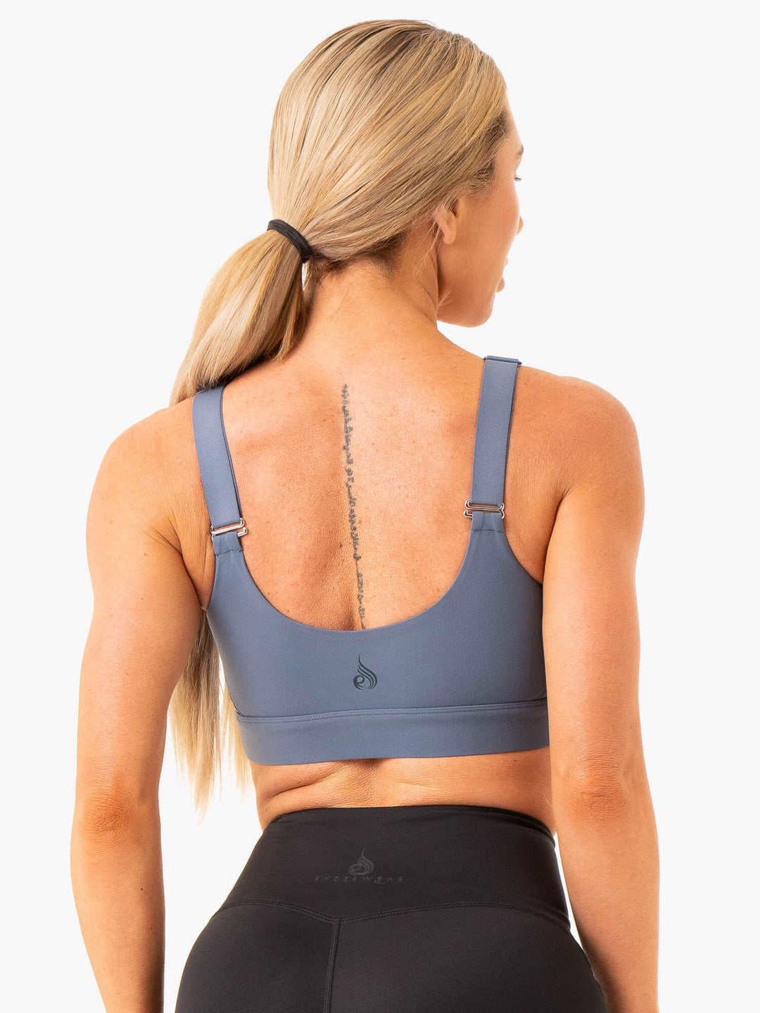 Heighten High Impact Sports Bra - Steel Blue Clothing Ryderwear