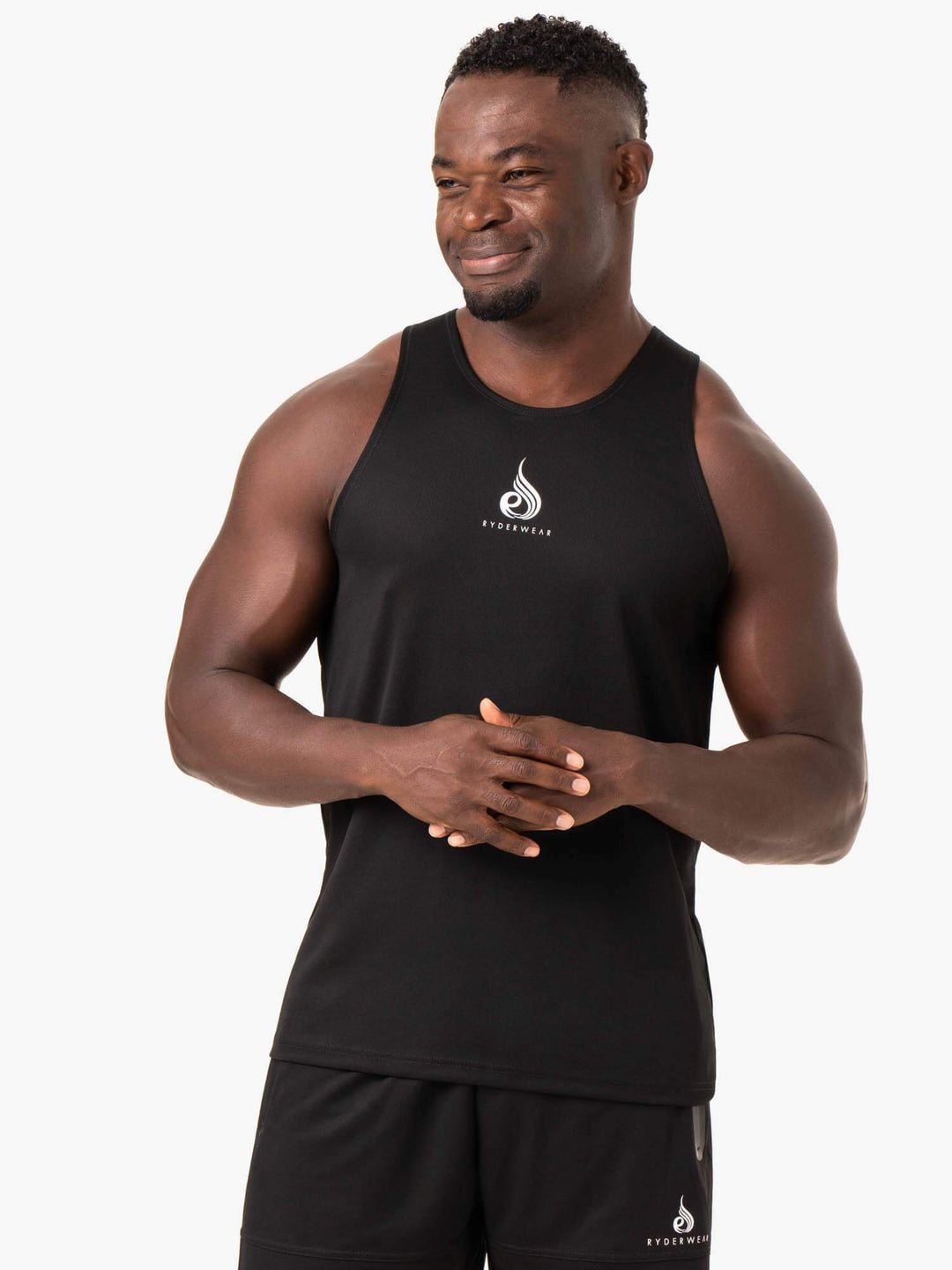Heighten Mesh Regular Tank - Black Clothing Ryderwear