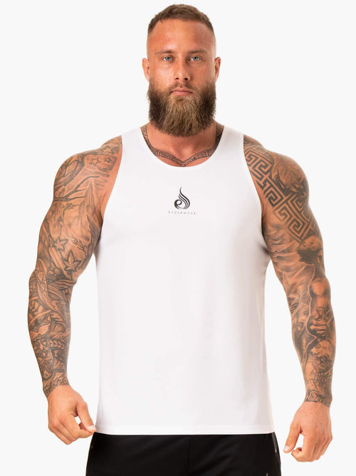 Heighten Mesh Regular Tank White