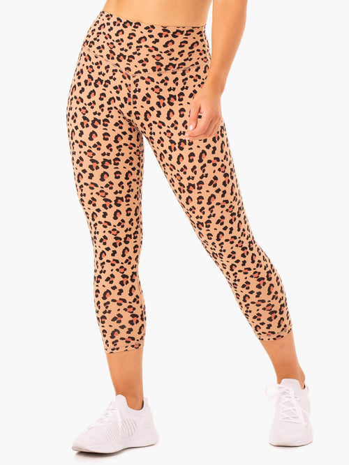 Hybrid 7/8 Leggings Tan Leopard