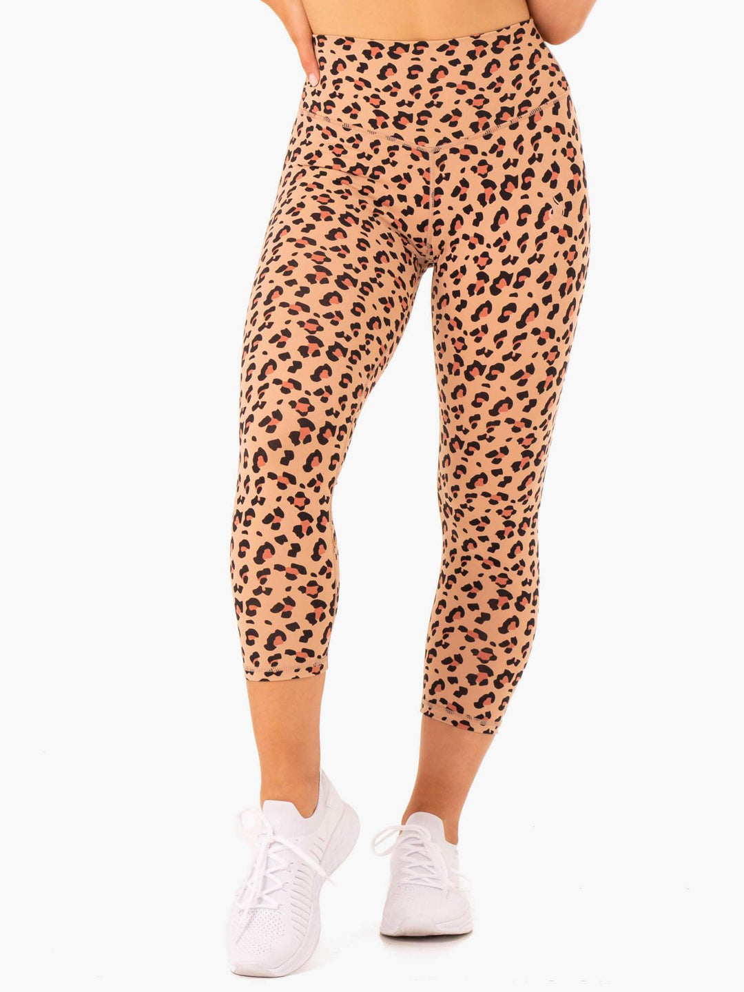 Hybrid 7/8 Leggings - Tan Leopard Clothing Ryderwear