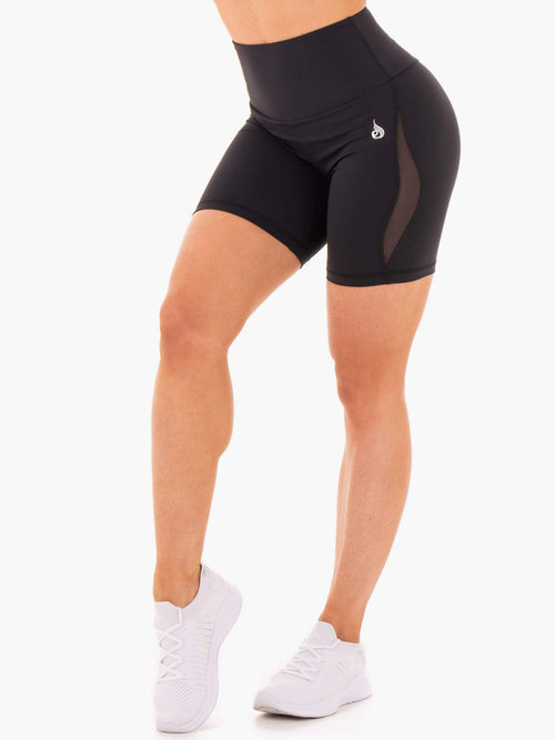 Hype High Waisted Mesh Shorts Black