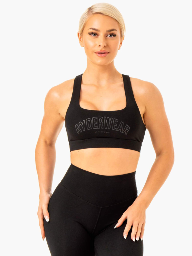 Knockout Racer Back Sports Bra - Black - Ryderwear