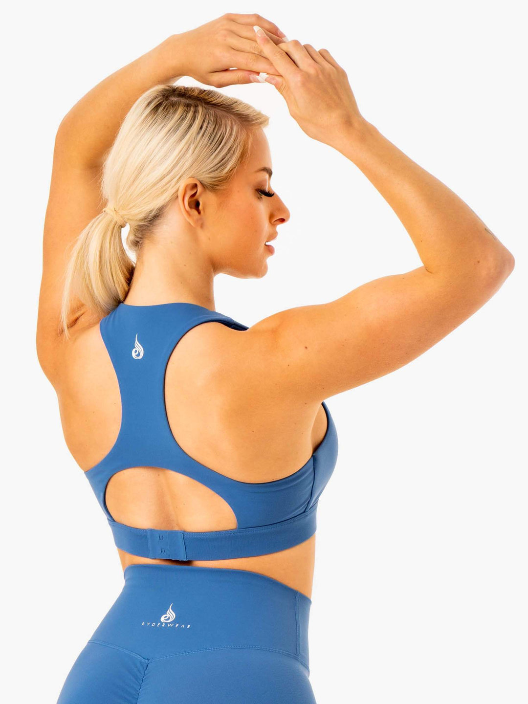 Knockout Racer Back Sports Bra - Blue Clothing Ryderwear