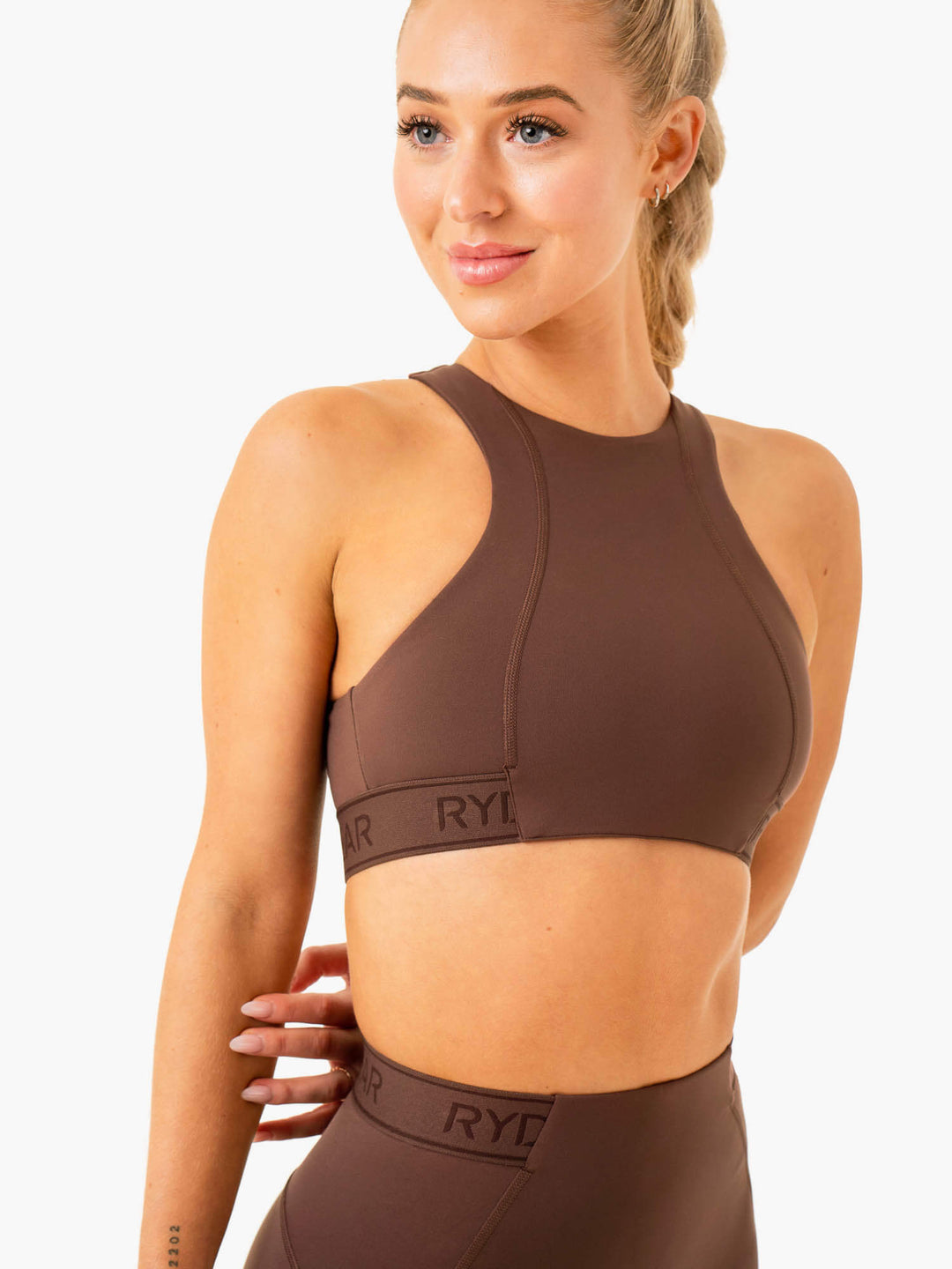 Level Up High Impact Sports Bra - Chocolate Clothing Ryderwear
