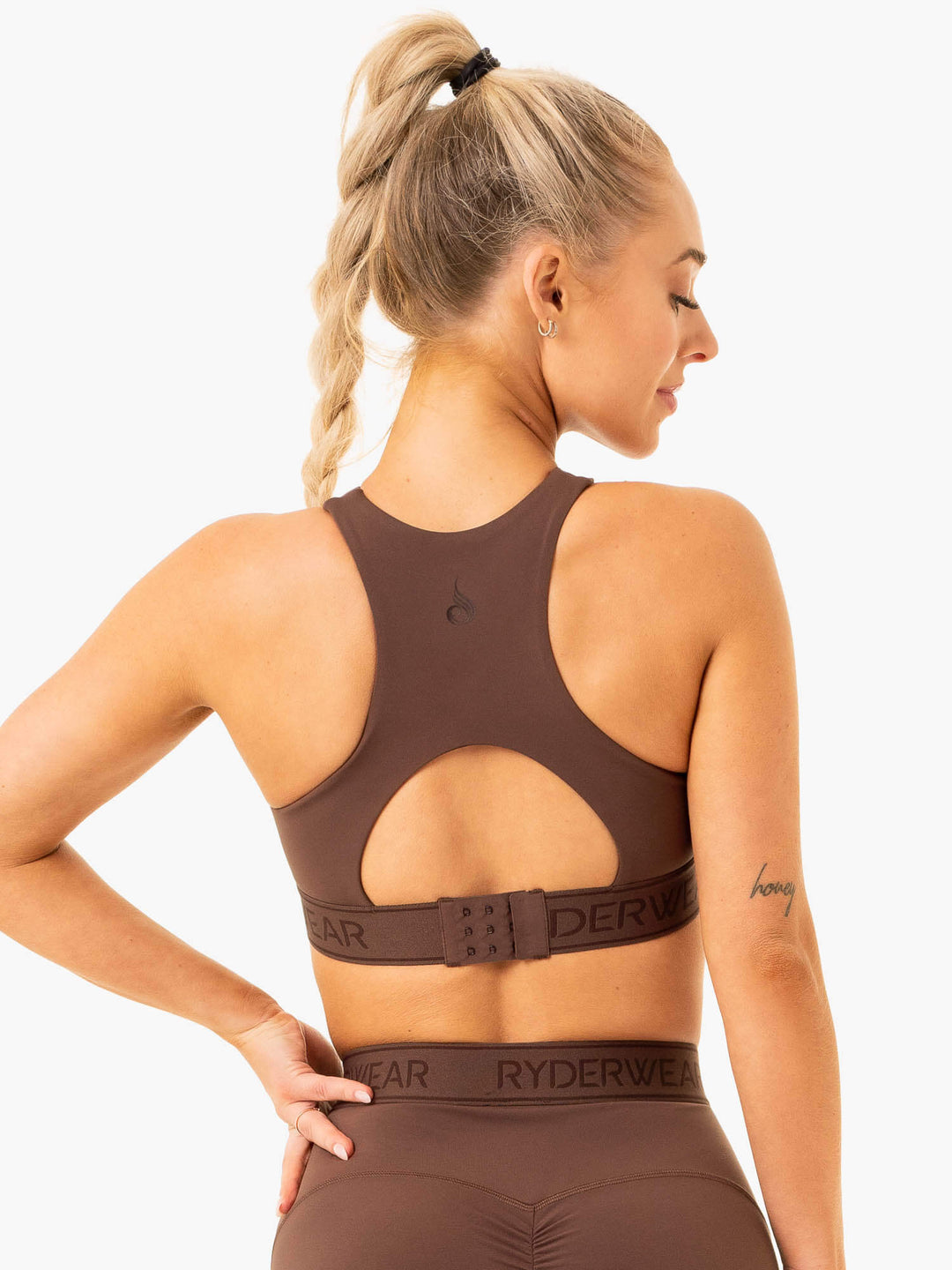 Level Up High Impact Sports Bra - Chocolate Clothing Ryderwear