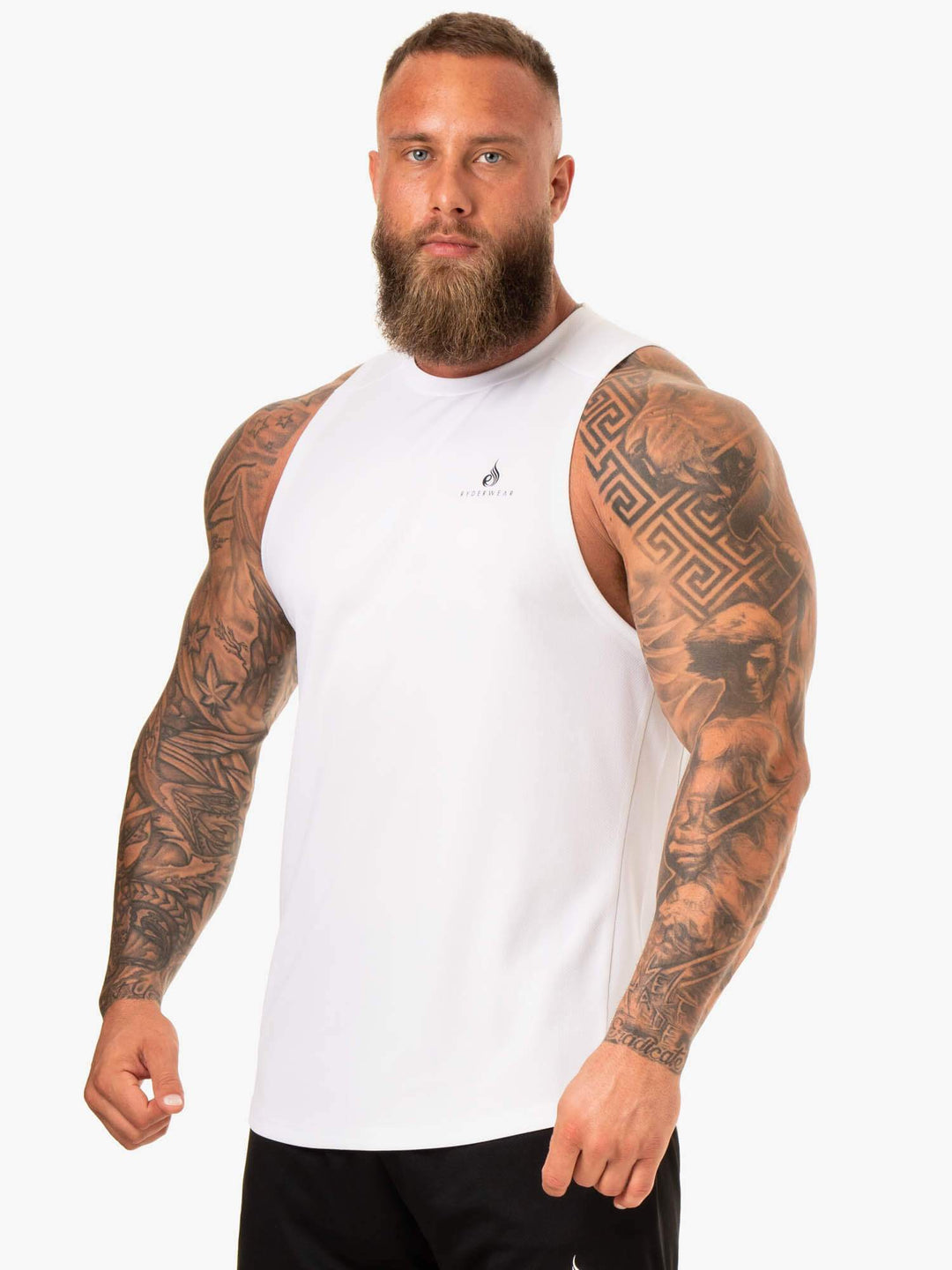 Lift Mesh Baller Tank - White Clothing Ryderwear