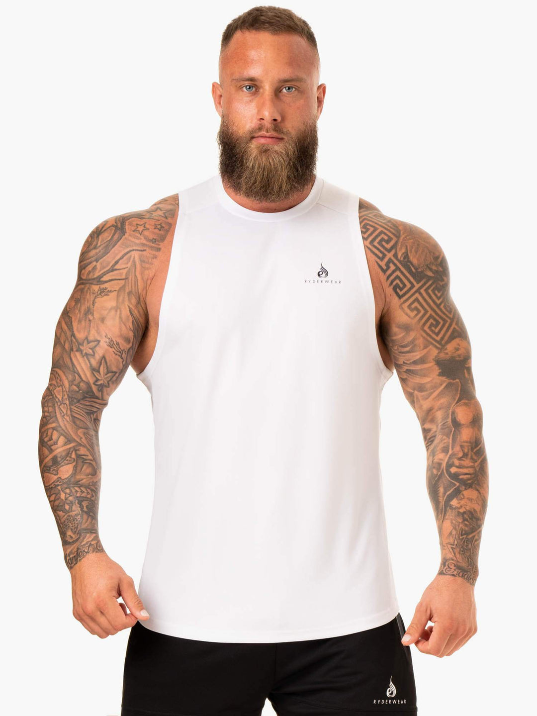 Lift Mesh Baller Tank - White Clothing Ryderwear