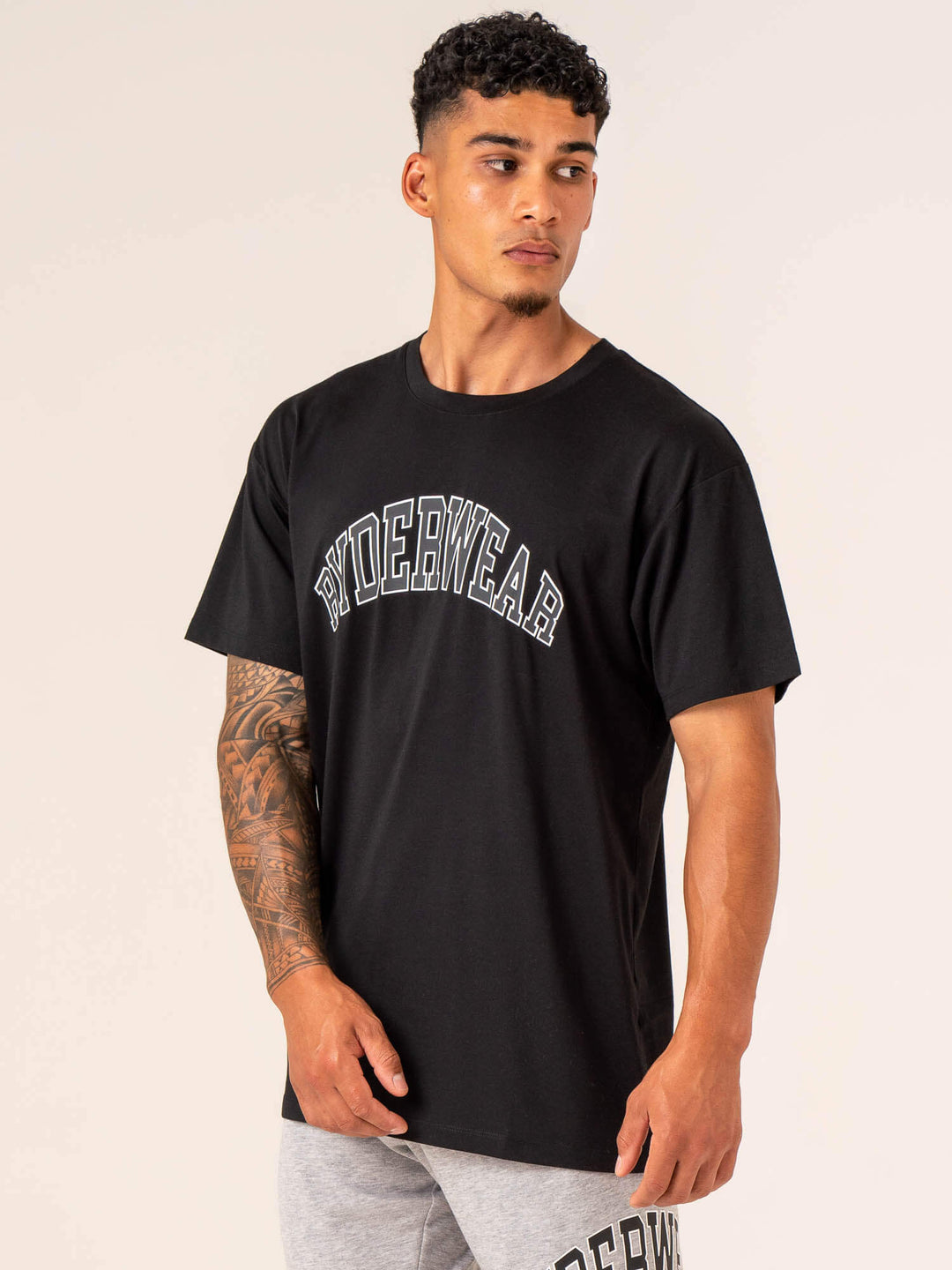 Men's Collegiate T-Shirt - Black Clothing Ryderwear