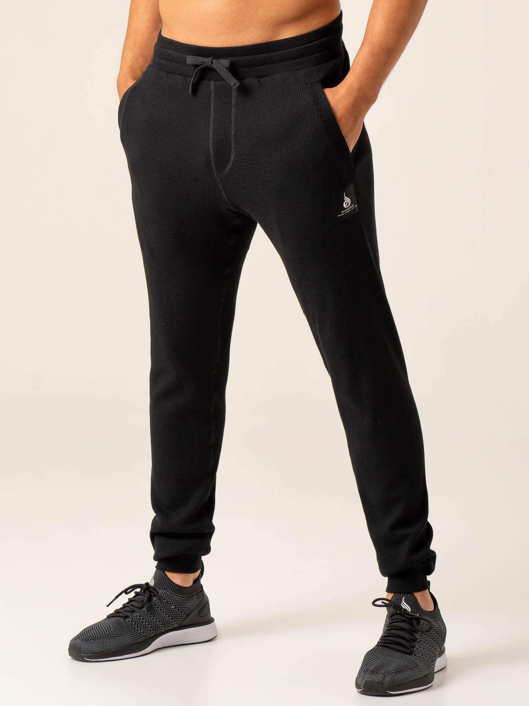 Men's Waffle Lounge Pants - Black Clothing Ryderwear