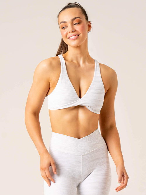 Momentum Twist Sports Bra Snow Grey Marl