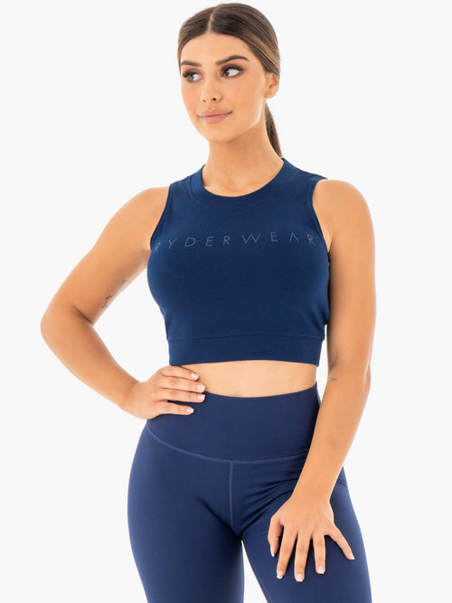 Motion Crop Top Navy