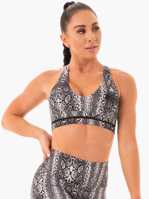 NEM X RW Sports Bra White Snake