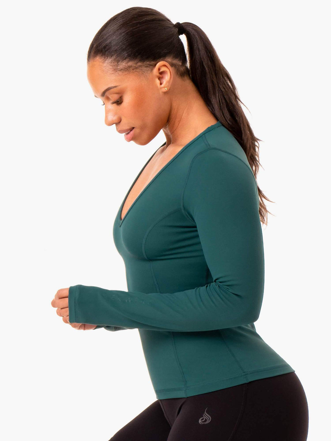 NKD Align Long Sleeve Training Top - Teal Clothing Ryderwear