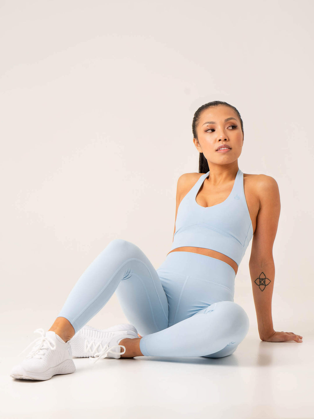NKD Arch Halter Sports Bra - Baby Blue Clothing Ryderwear
