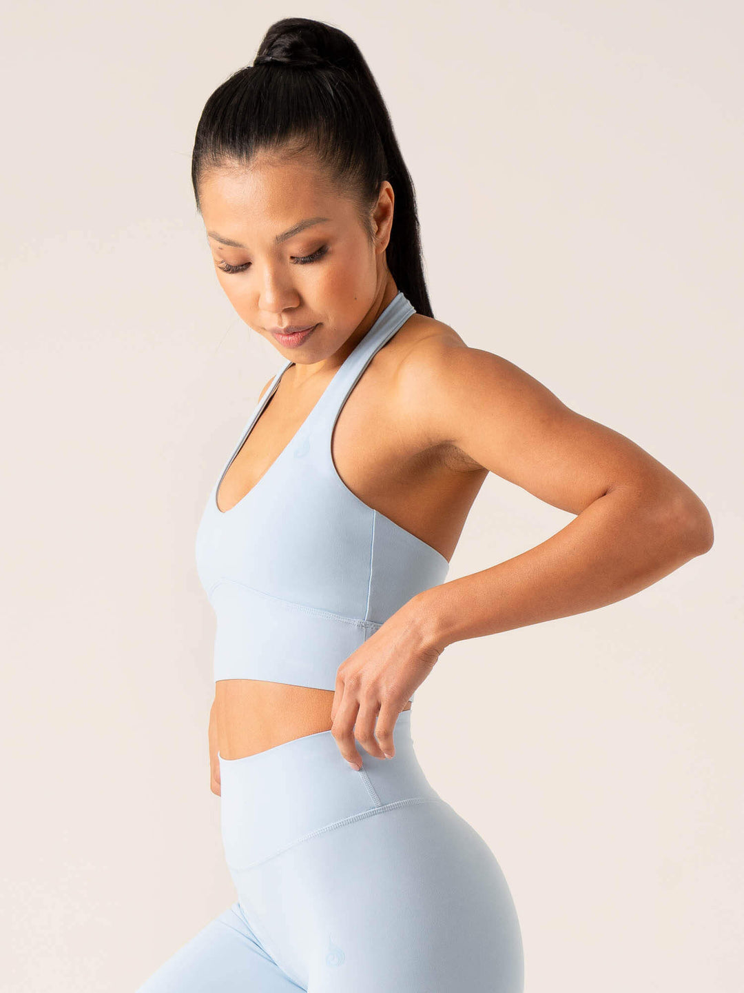 NKD Arch Halter Sports Bra - Baby Blue Clothing Ryderwear
