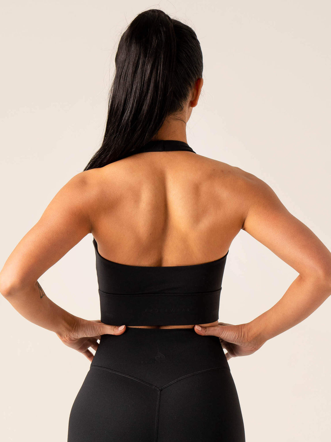 NKD Arch Halter Sports Bra - Black Clothing Ryderwear