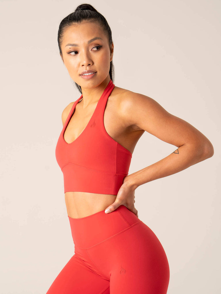 NKD Arch Halter Sports Bra Red Ryderwear