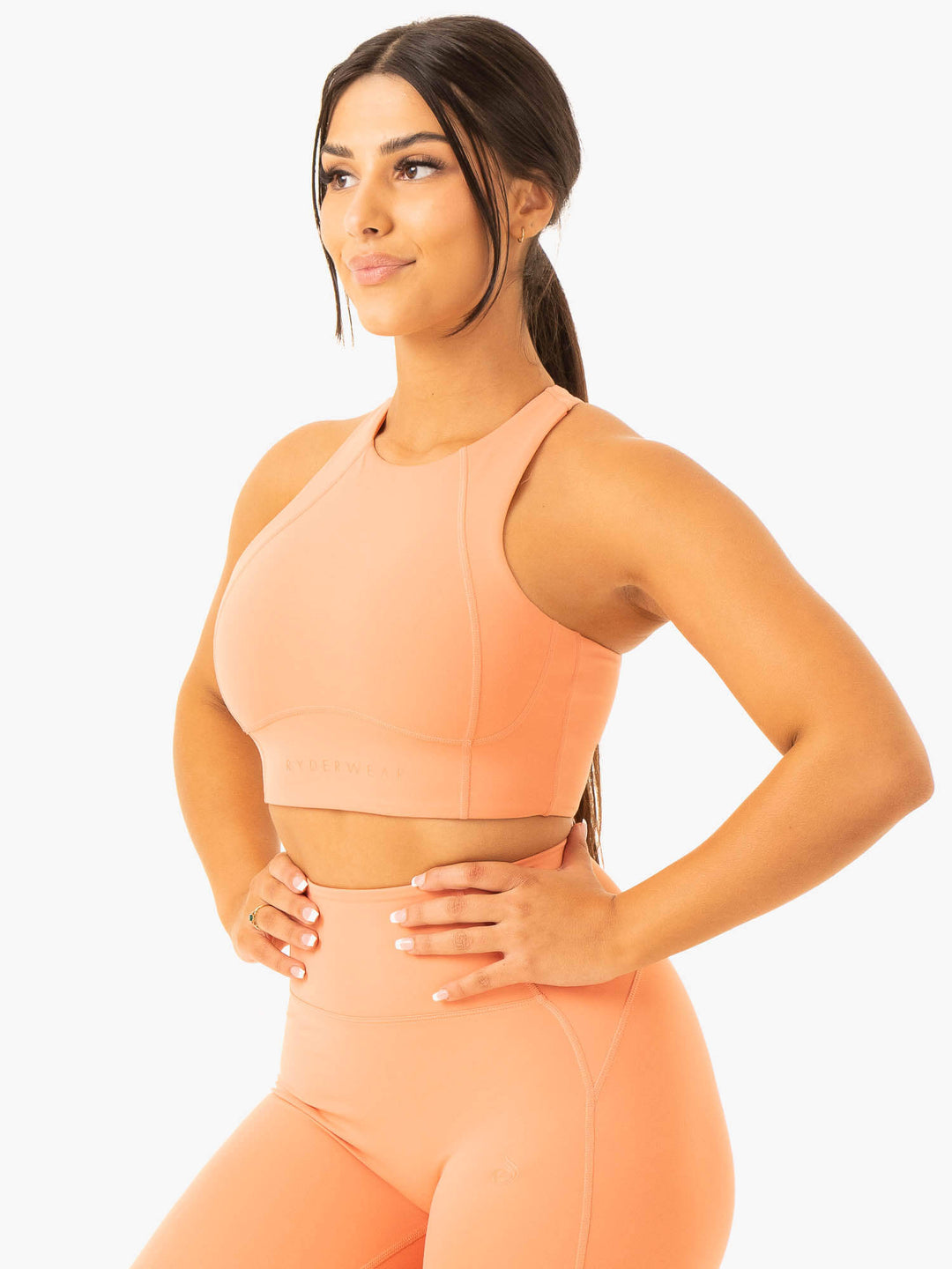 NKD Frame Long Line Sports Bra - Terracotta Clothing Ryderwear