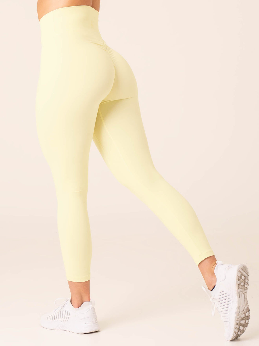NKD High Waisted Scrunch Leggings - Lemon Clothing Ryderwear