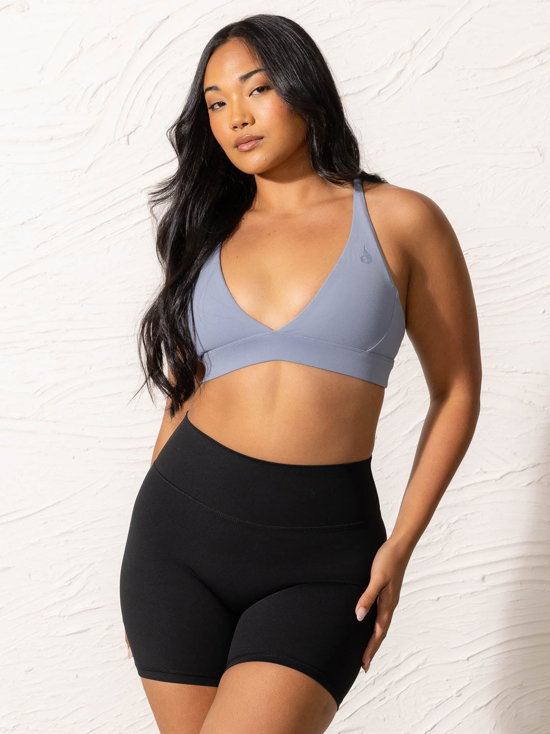 NKD Low Neck Sports Bra - Denim Blue Clothing Ryderwear