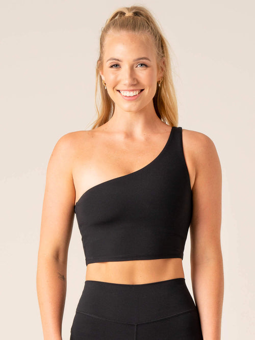NKD One Shoulder Tank Bra Black