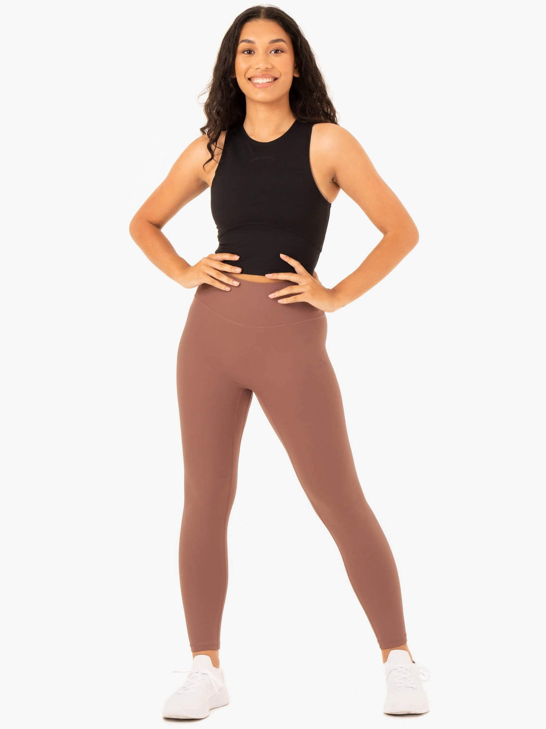 NKD Refine High Waisted Leggings - Mocha Clothing Ryderwear