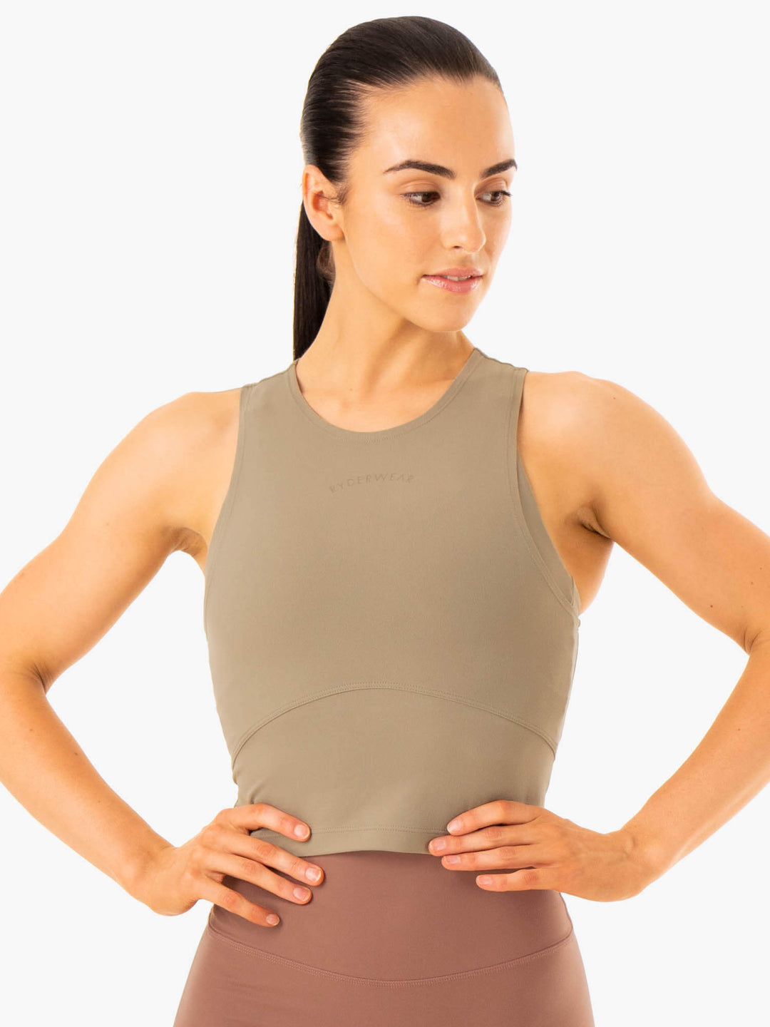 NKD Refine Tank - Khaki Clothing Ryderwear