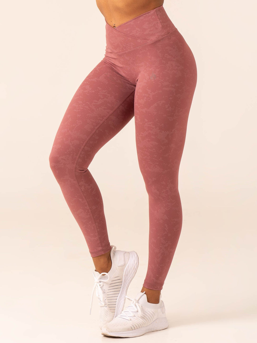 NKD Stonewash Crossover Scrunch Leggings - Boysenberry Stonewash Clothing Ryderwear