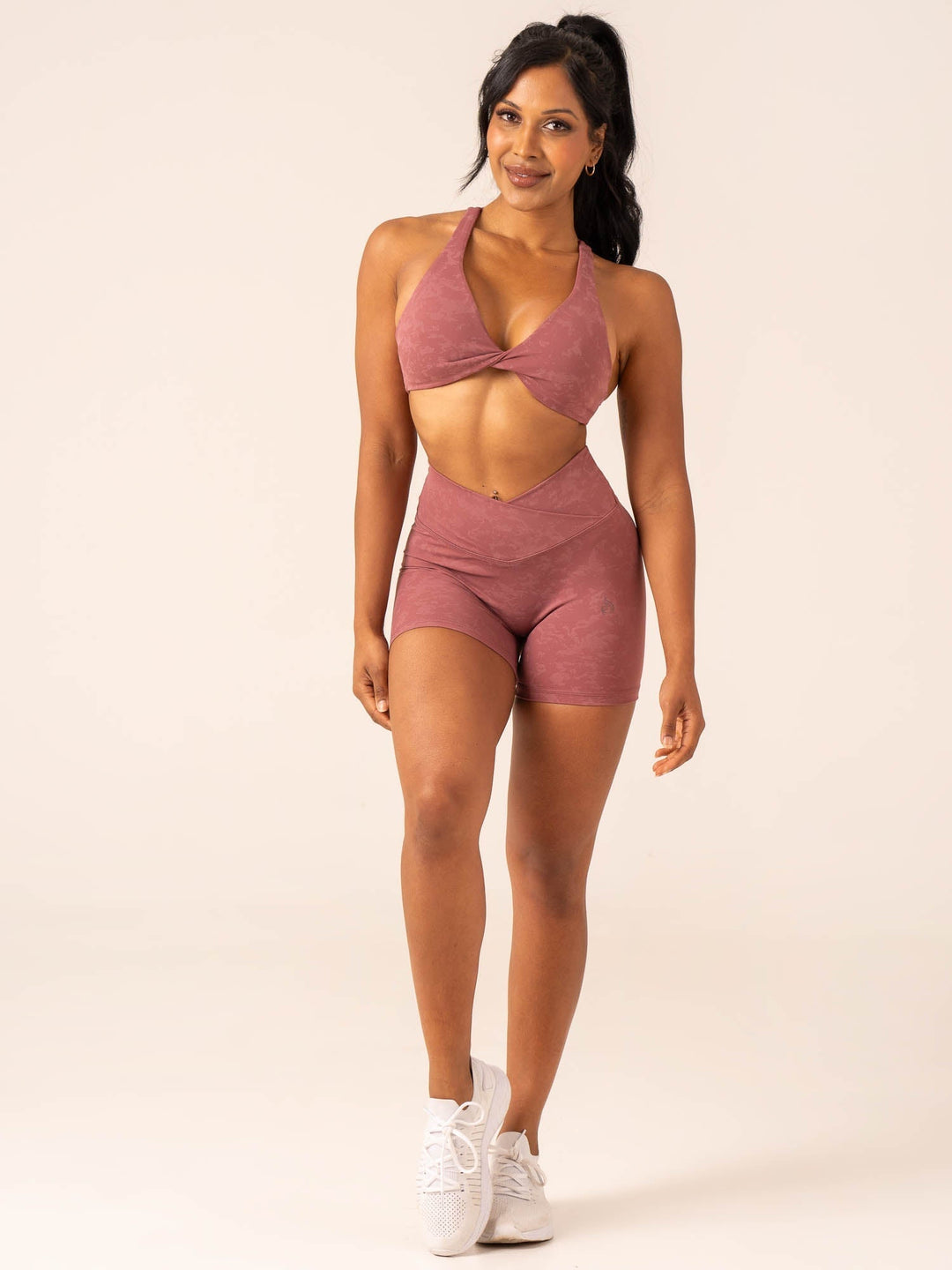 NKD Stonewash Twist Sports Bra - Boysenberry Stonewash Clothing Ryderwear